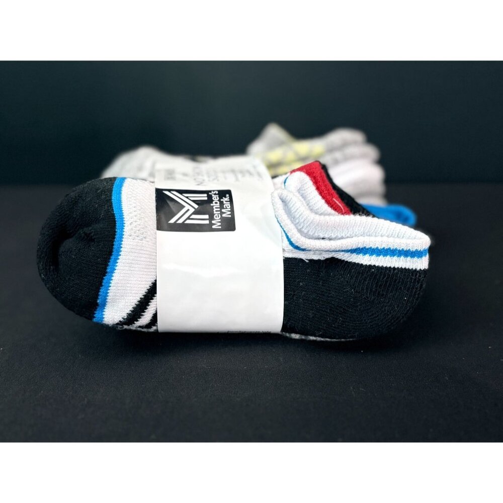 Members Mark Kids 10-Pack No Show Socks Multi Color Toe Seam Non Slip Cushion - Picture 4 of 7